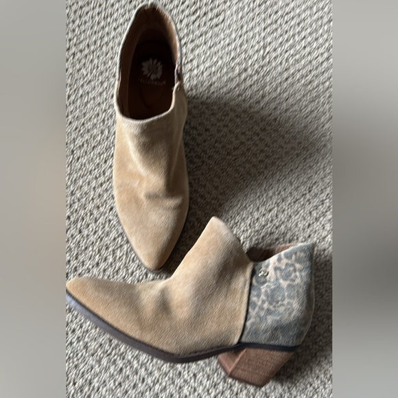 Yellow Box Leopard Accent Suede Ankle Booties - Picture 3 of 4